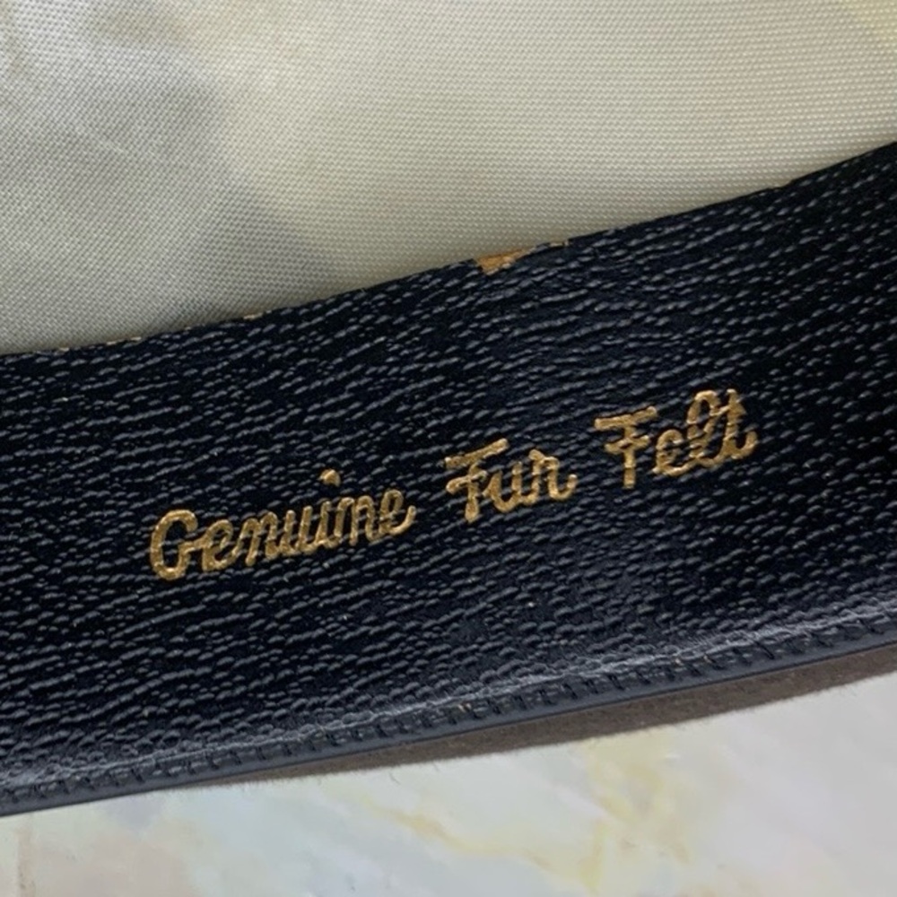 Vintage Larchmont gray and Black fur felt  Fedora - Picture 7 of 10